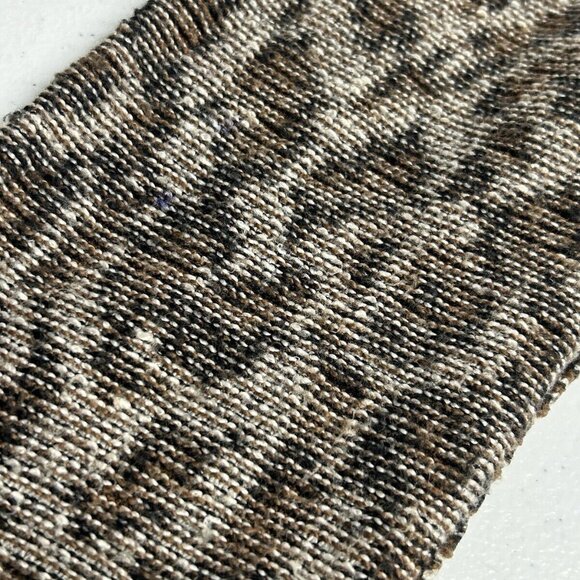 Free People Animal Print Wool Blend 5 Button Front Knit Long Cardigan Sweater L - Picture 4 of 10